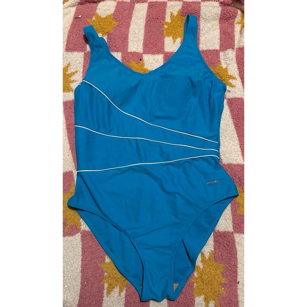 Desiree Women's‎ Blue Full Figure Minimizer One Piece Swimsuit, Size 44B/Large